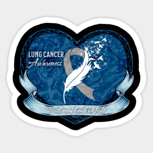 Lung Cancer Awareness Sapphire Heart Edition Sticker